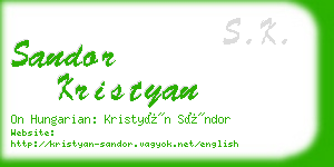 sandor kristyan business card